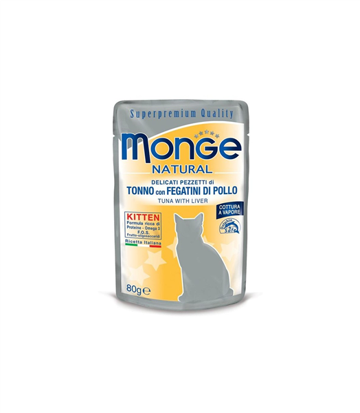 NATURAL 80G TONNO E FEGATI KITTEN