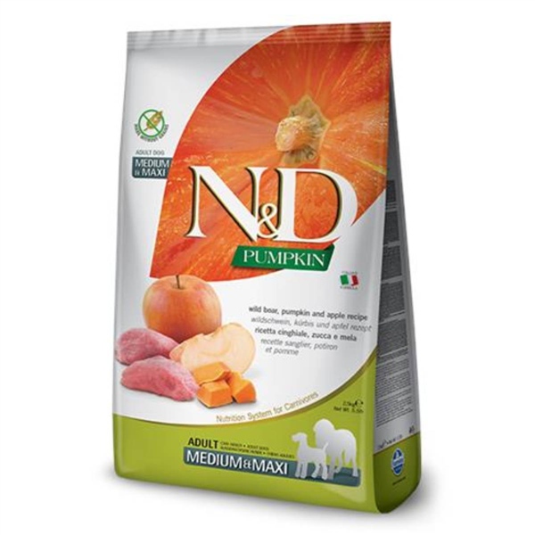 N&D MEDIUM MAXI PUMPKIN 12KG CINGHIALE