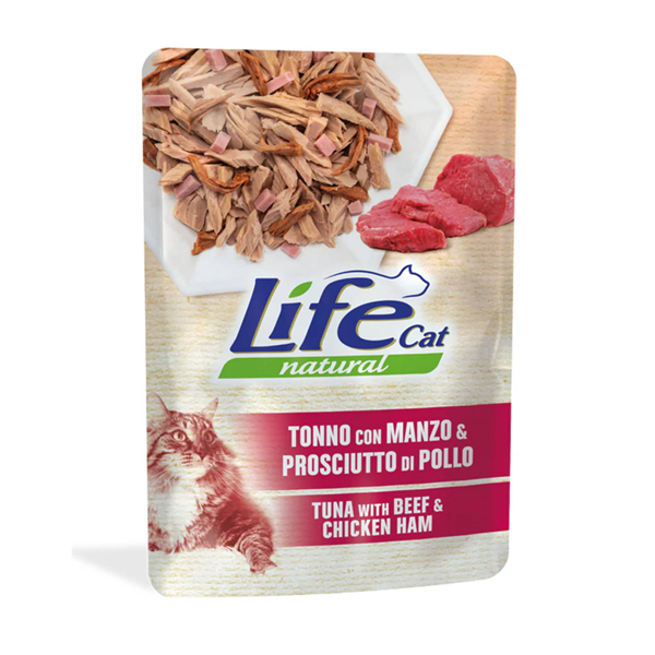 TONNO, MANZO E PROSCIUTTO 70G BUSTA
