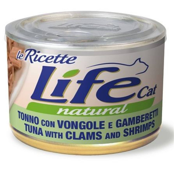 LIFE CAT 150GR TONNO, VONGOLE E GAMBERI