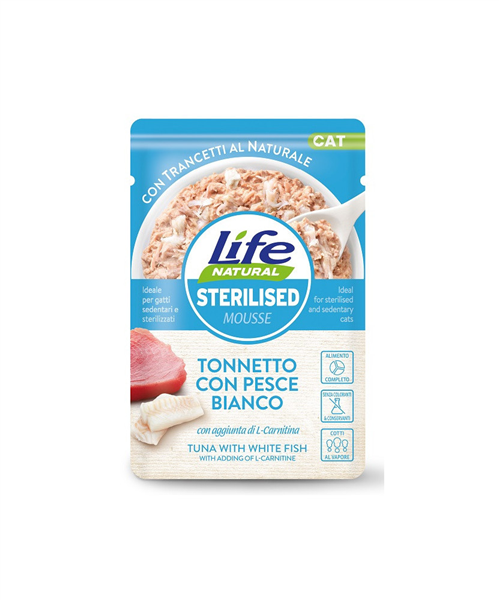 LIFE CAT 70GR STER. TONNO E PESCE BIANCO